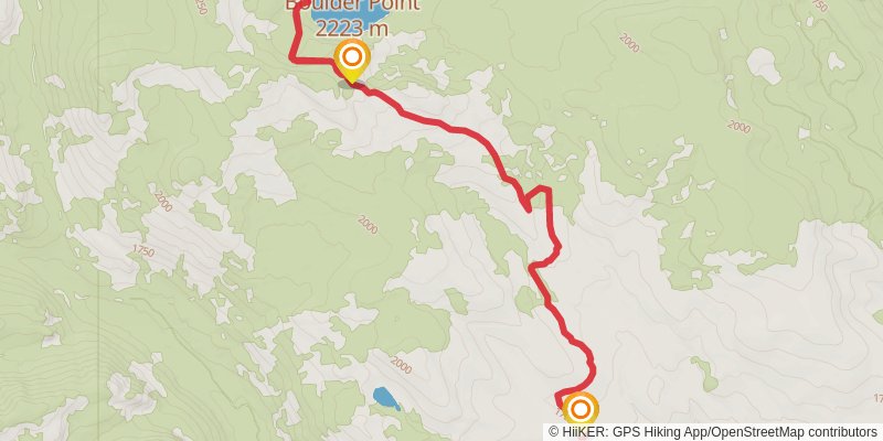 Boulder Lake Trail stage 2 Map