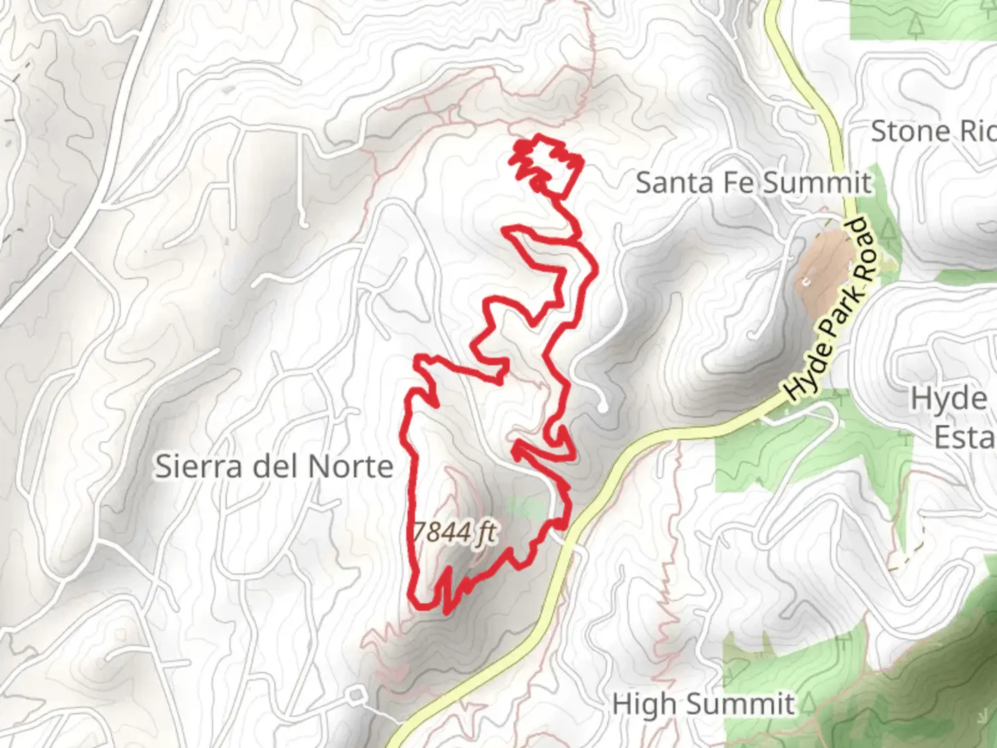 An image depicting the trail La Piedra and West La Piedra Loop and its surrounding area.