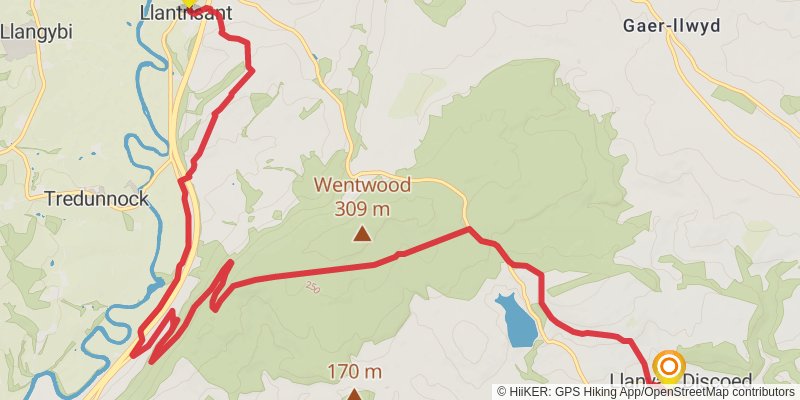 Monmouthshire Way stage 10 Map