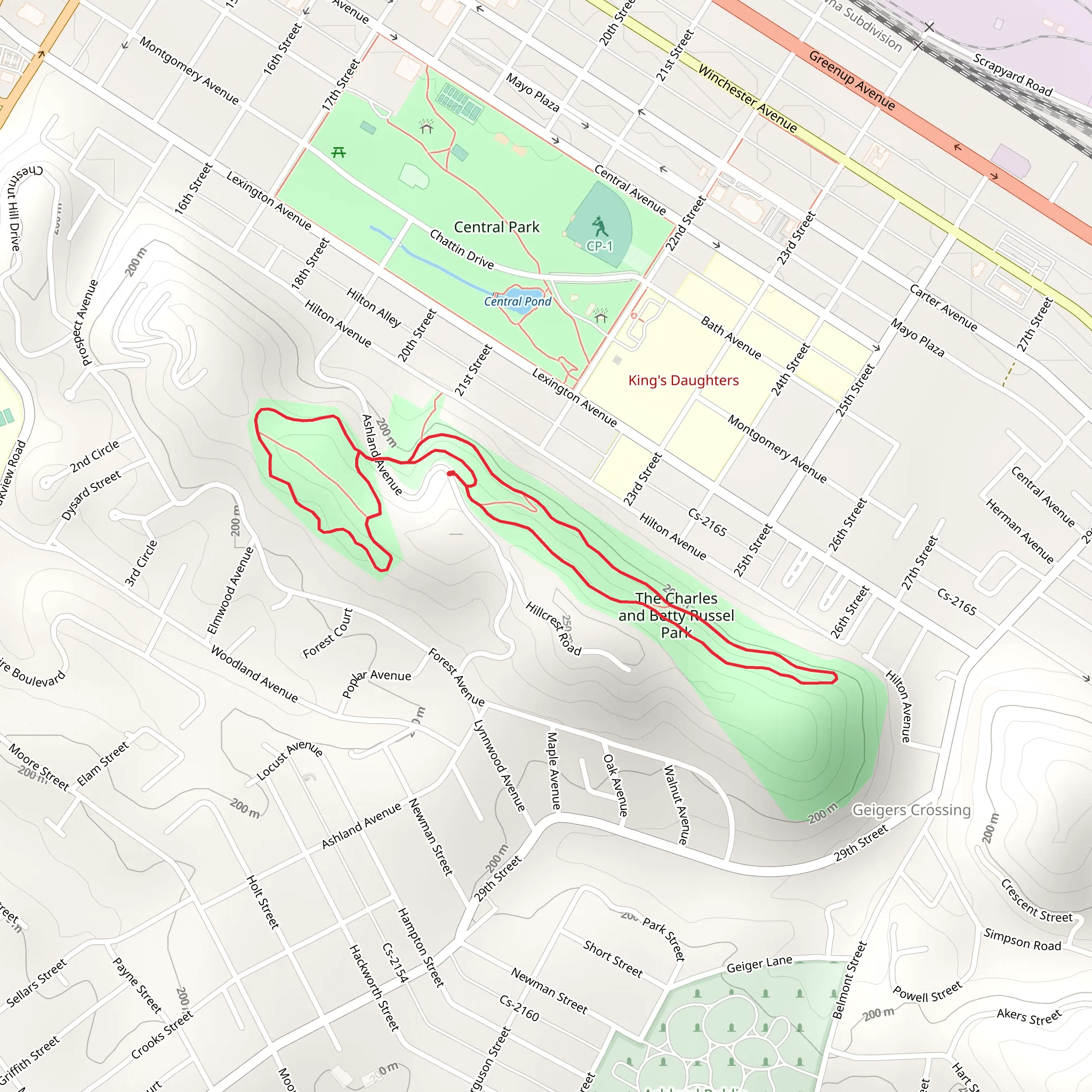 Blue, Orange and White Loop Trail mobile static map