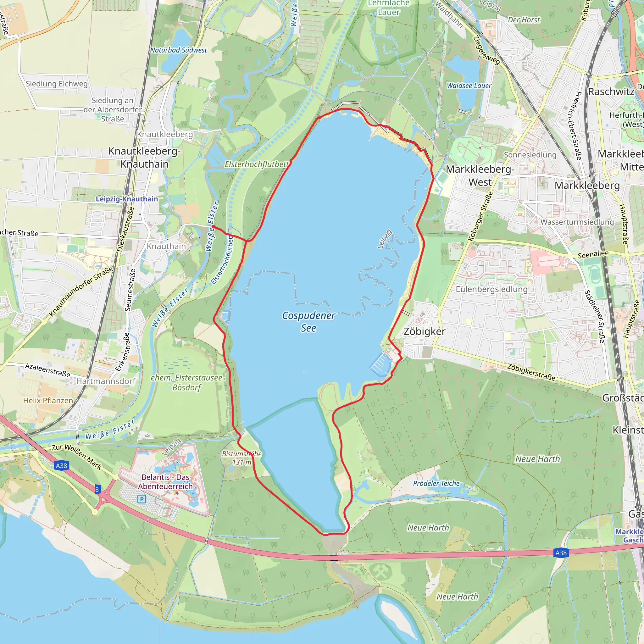 Cospudener See Loop mobile static map
