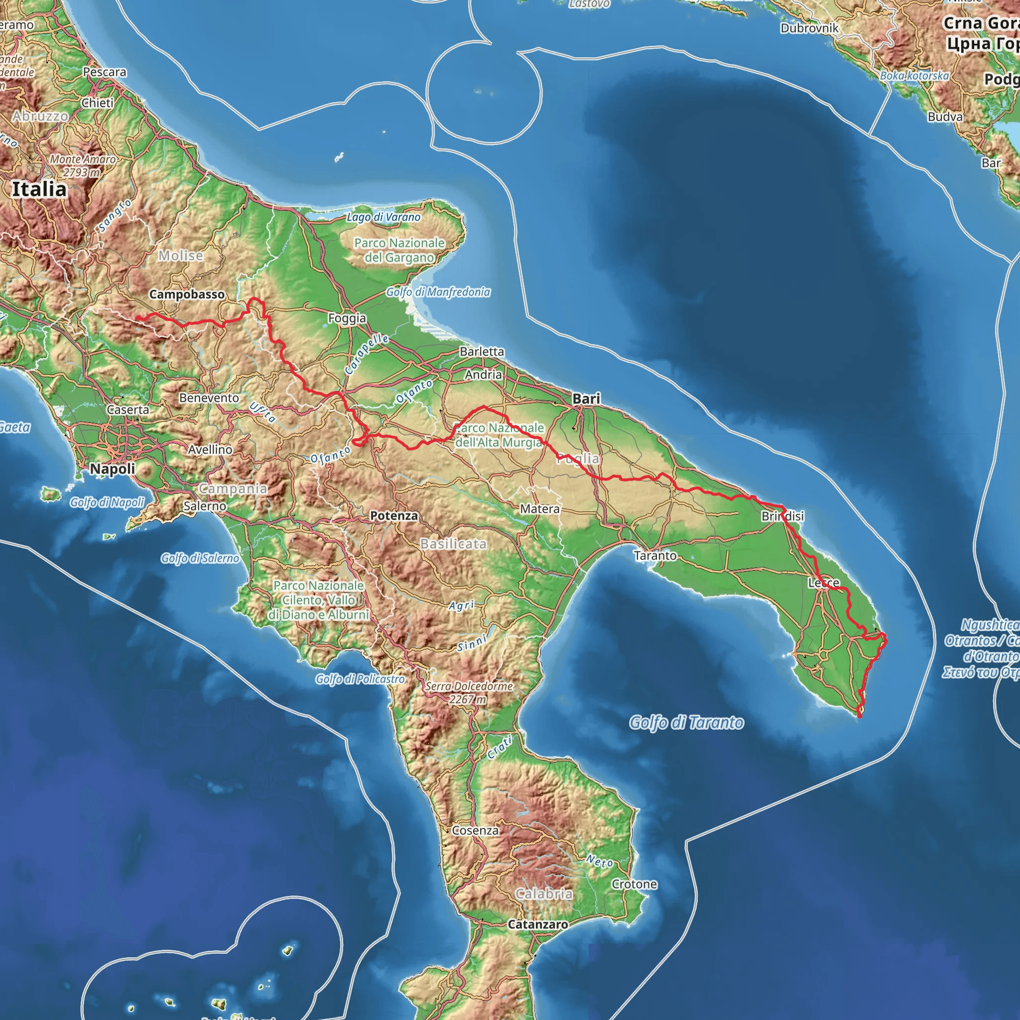 Sentiero Italia - Puglia Section mobile static map