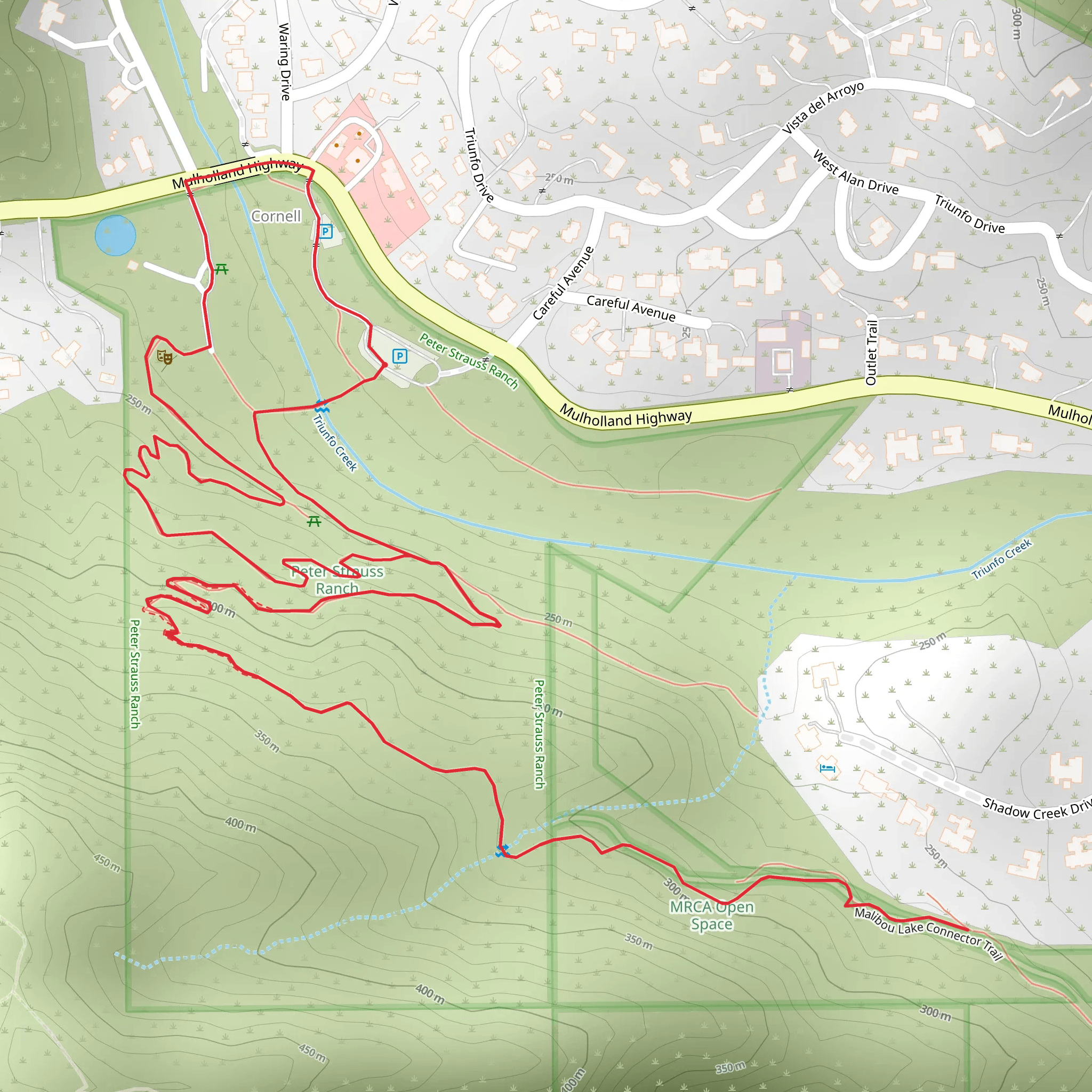 Triunfo Creek - Malibou Lake Connector Loop Trail mobile static map