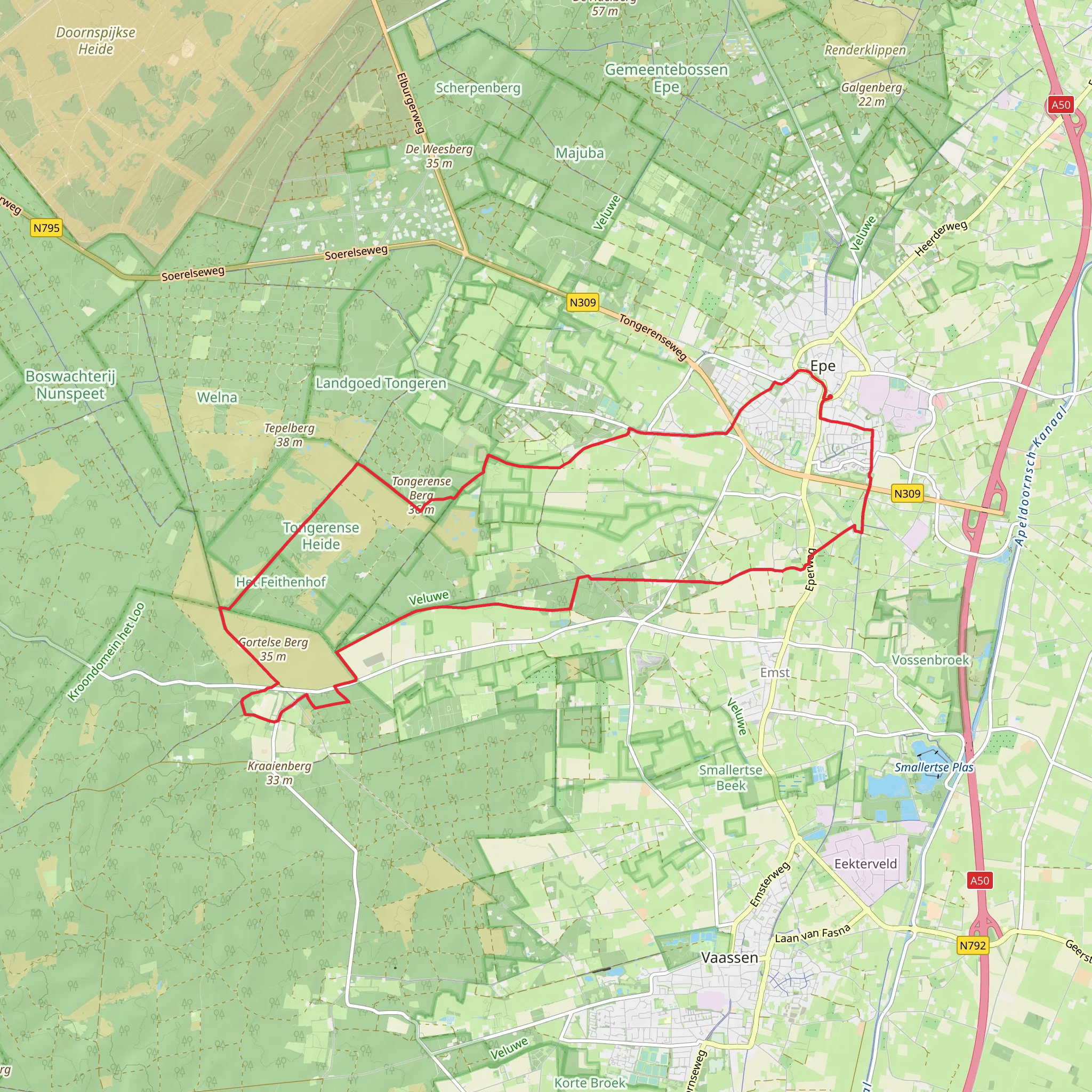 Gortelsche Berg and Tongerense Loop mobile static map
