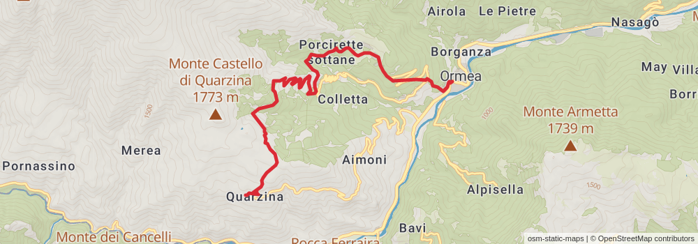 Sentiero Italia - Alps Section stage 182 Map