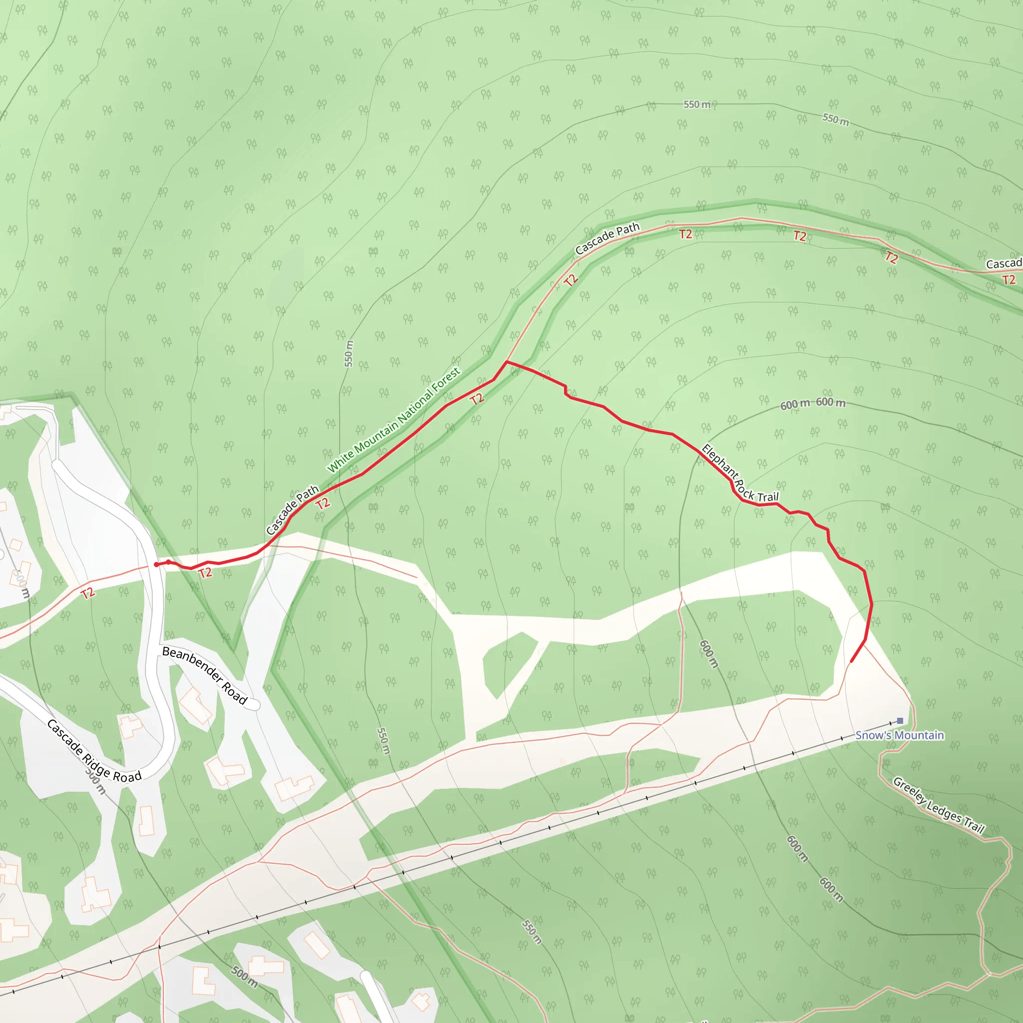 Elephant Rock via Cascade Path Trail mobile static map
