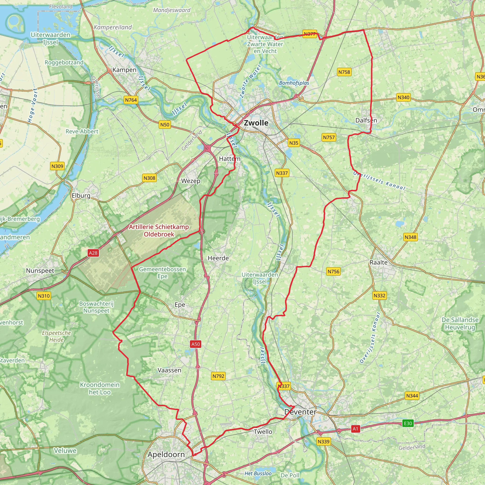 Vellertdijk, Van Manenspad, Zuidweg, poppenalle and Hovenpad Loop mobile static map