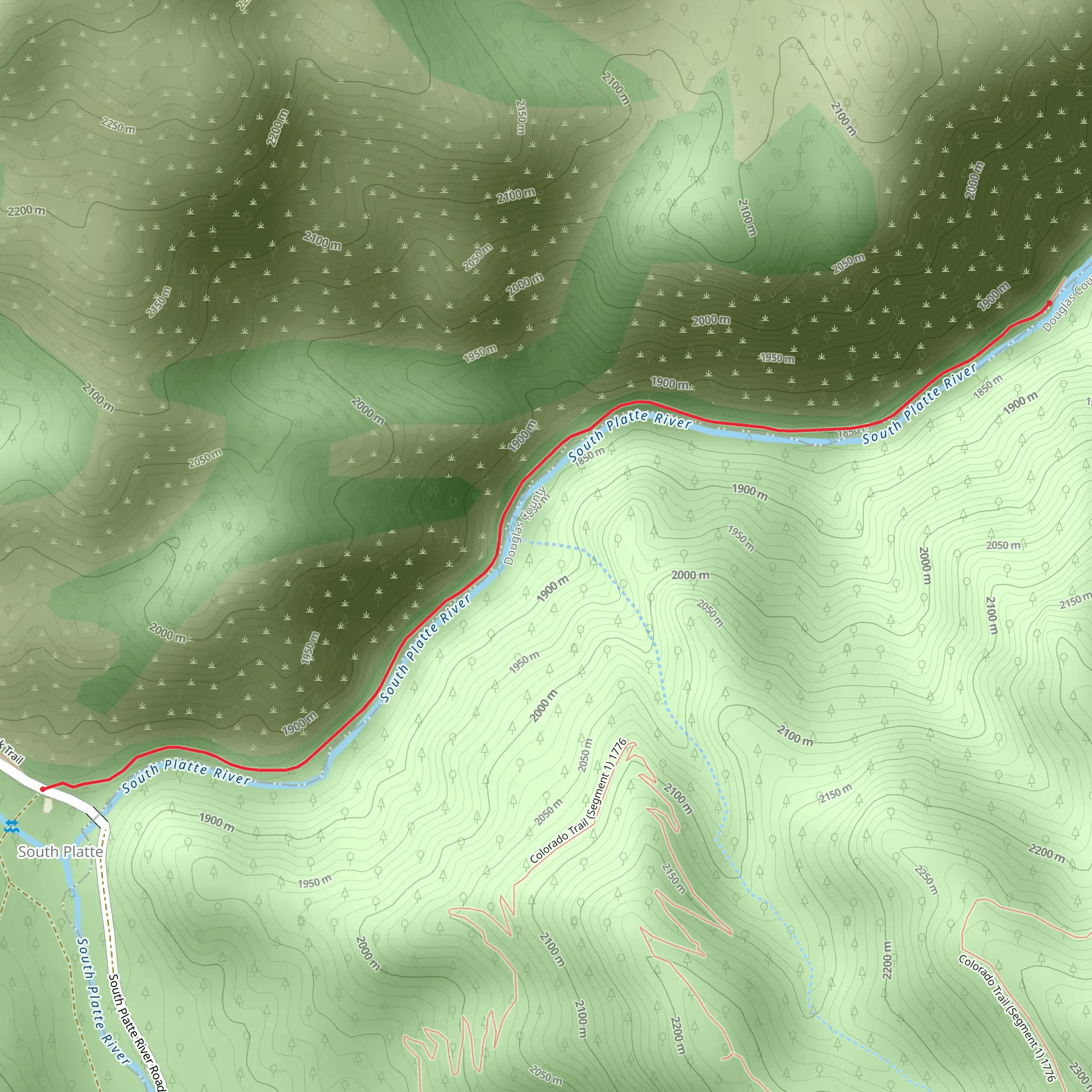 South Platte River Walk mobile static map