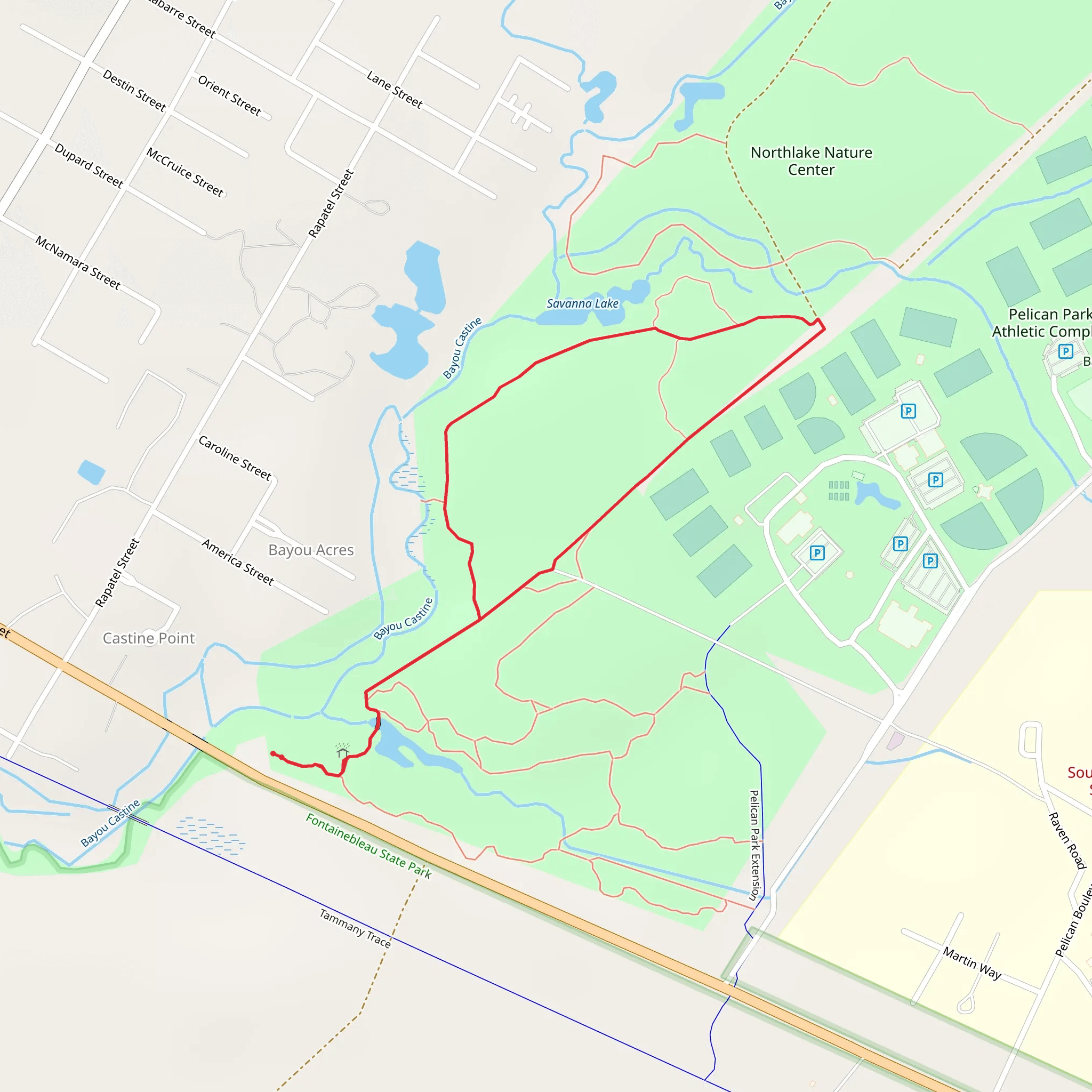 Northlake Nature Center Short Loop mobile static map
