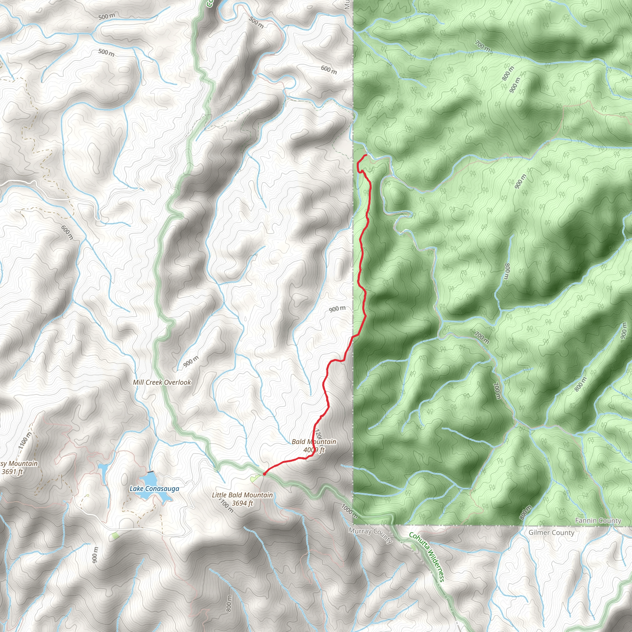 Tearbritches Creek and Bald Mountain mobile static map