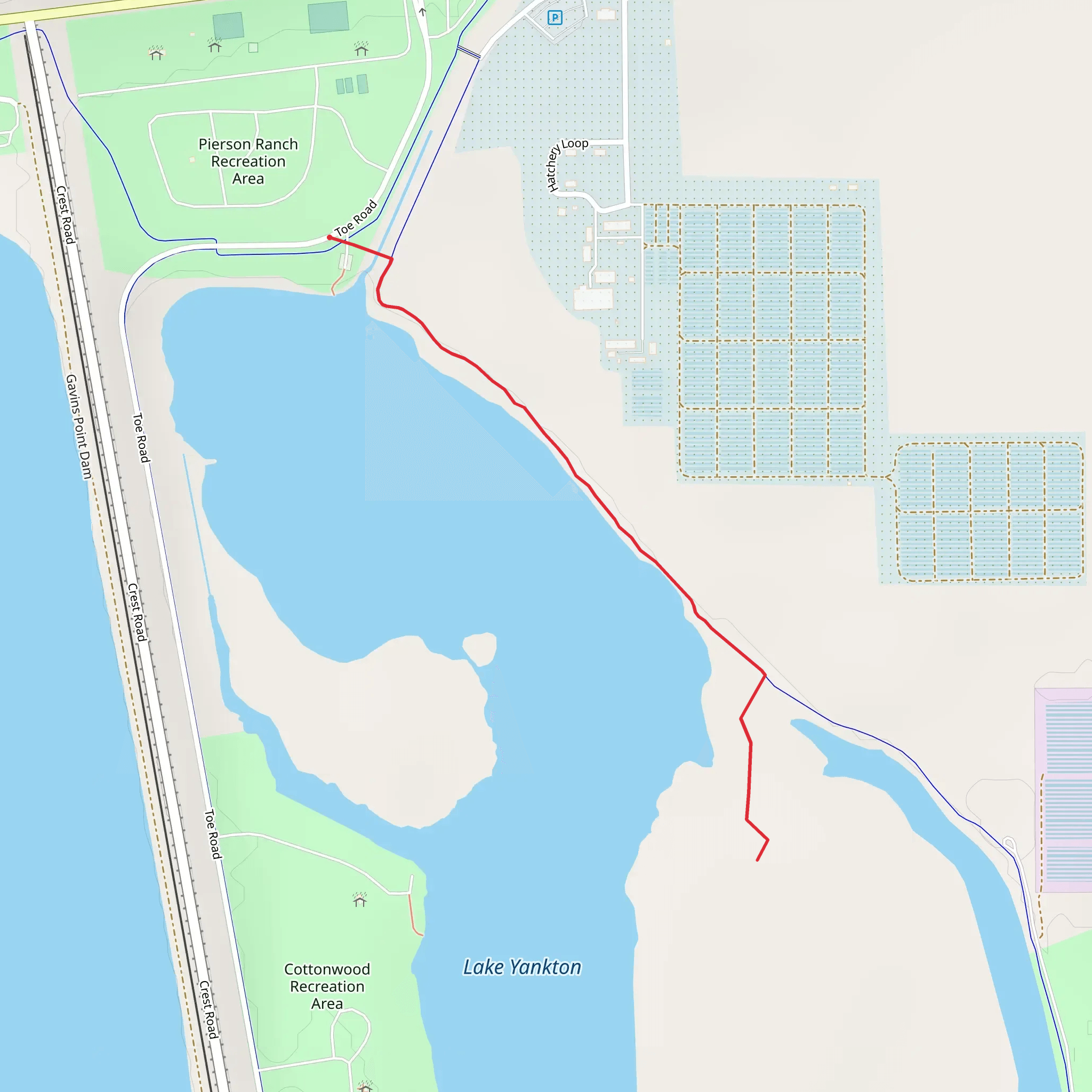 Lake Yankton Shore Walk mobile static map