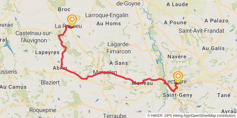 GR 65 Rocamadour Variant stage 21 Map