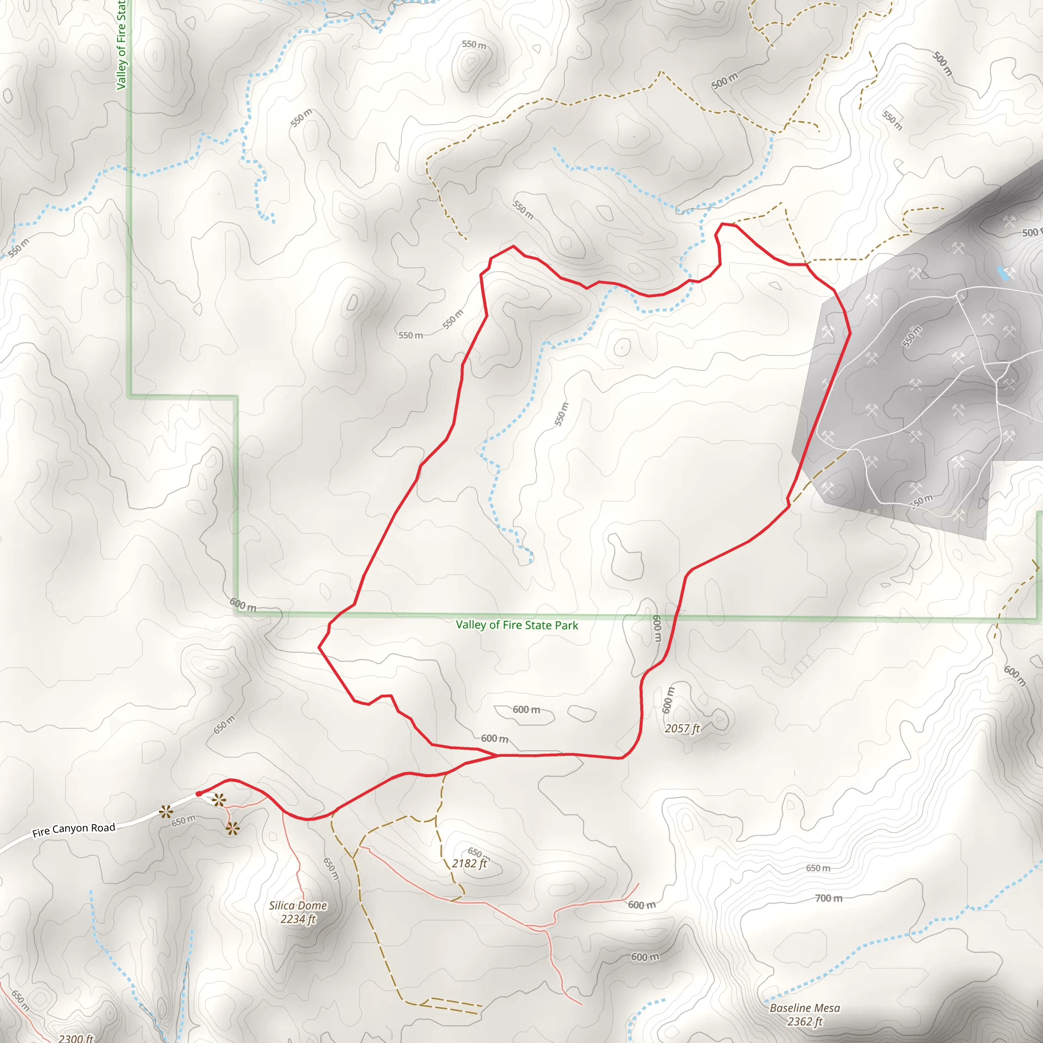 Fire Canyon-Silica Dome Loop mobile static map