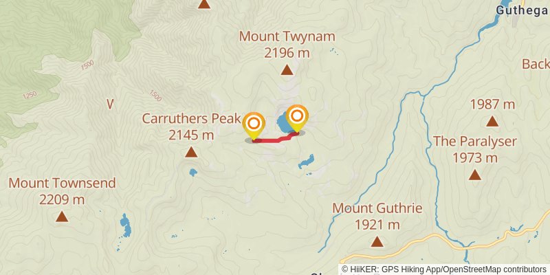 Main Range Walk spur 1 Map