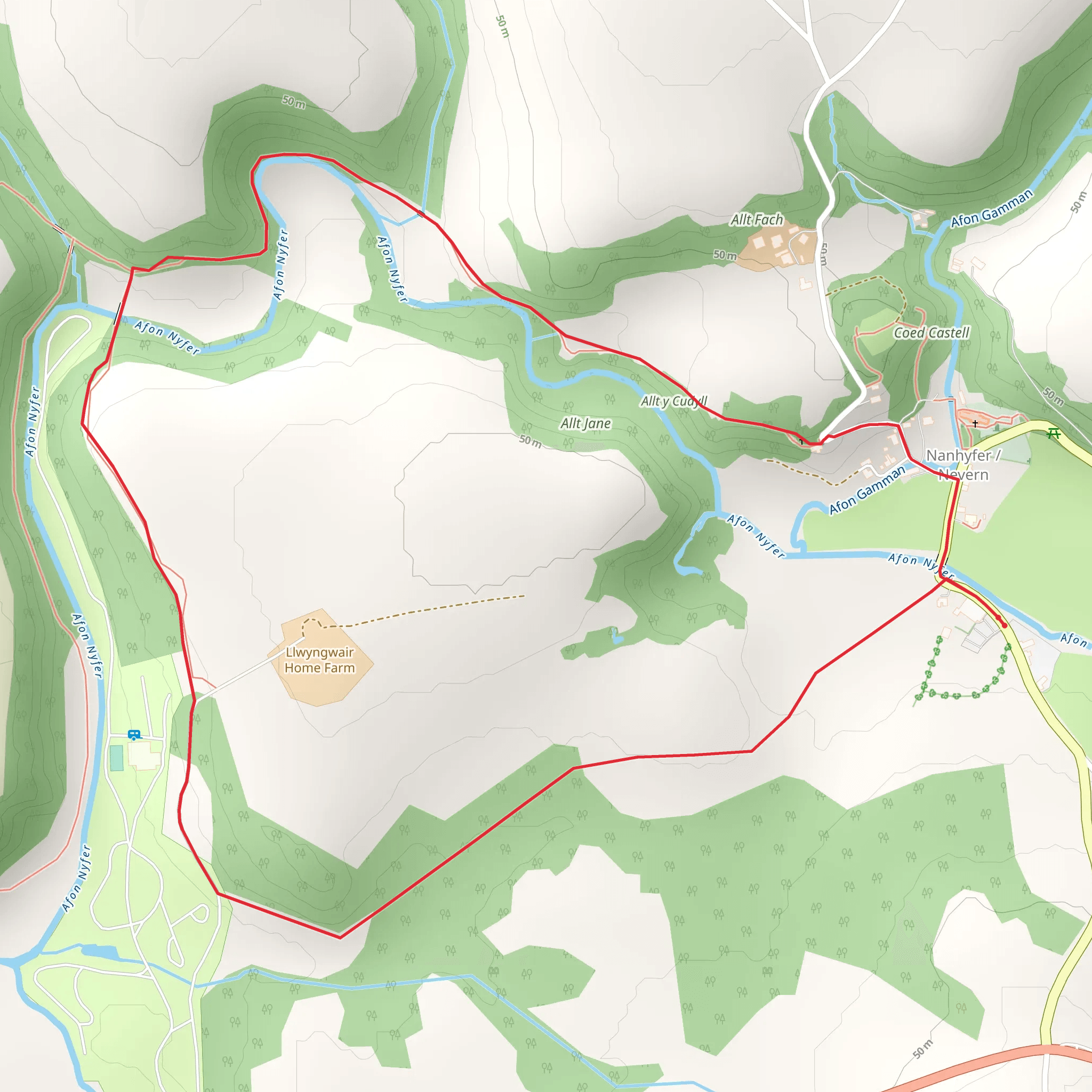 Nevern Walk mobile static map