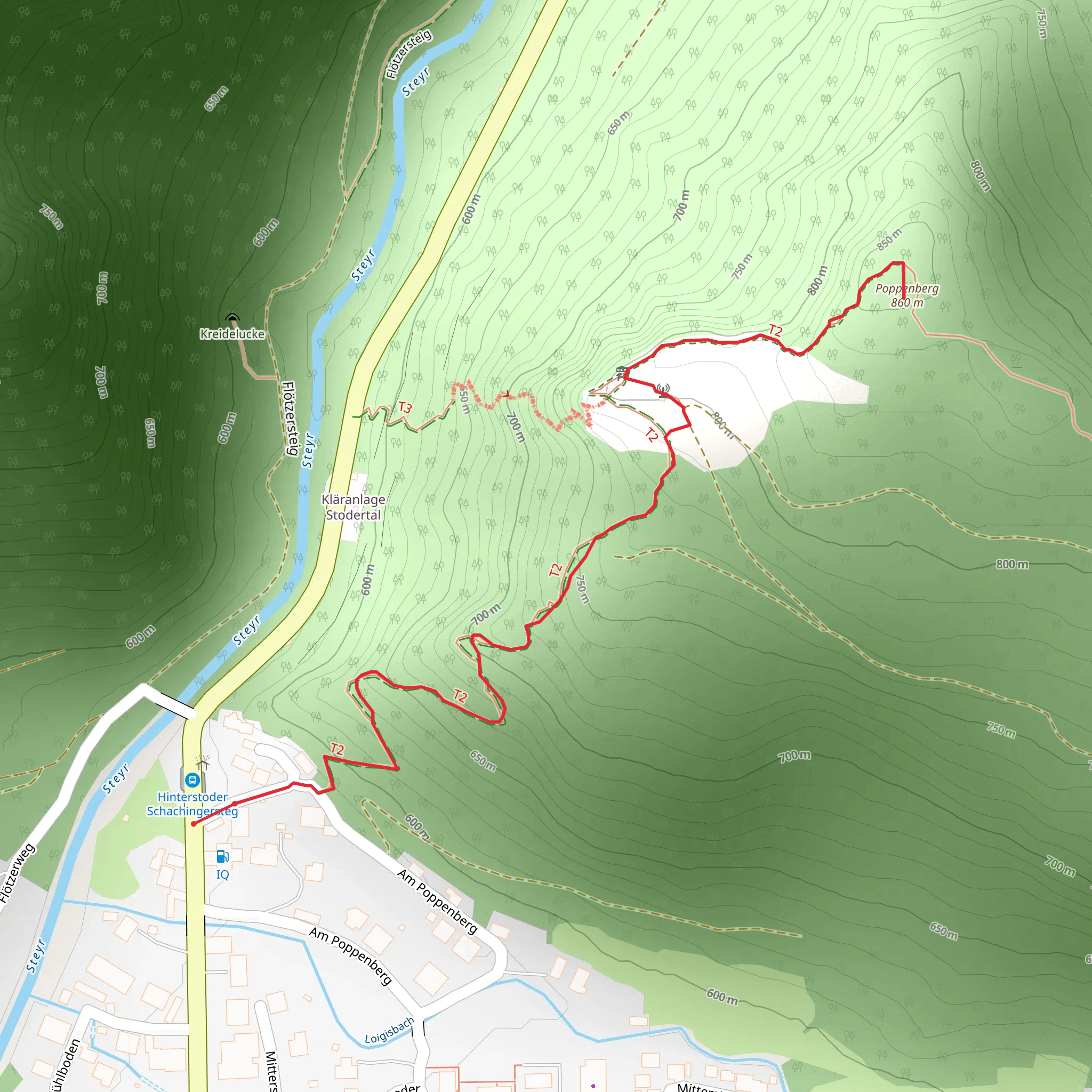 Poppenberg of Hinterstoder mobile static map