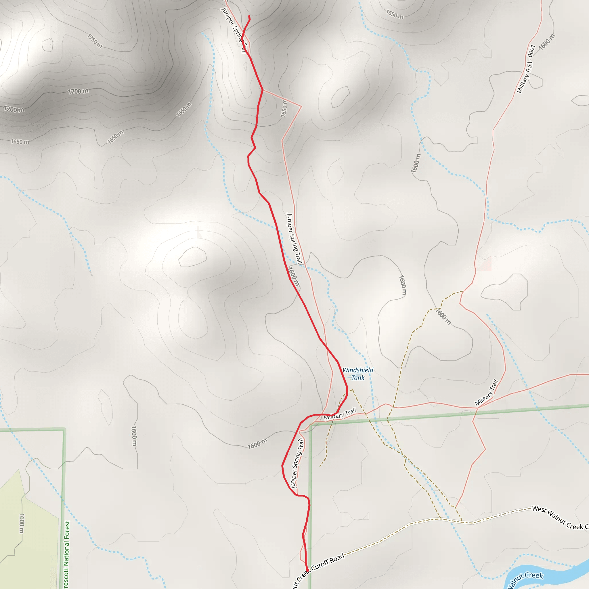 Juniper Spring Trail mobile static map