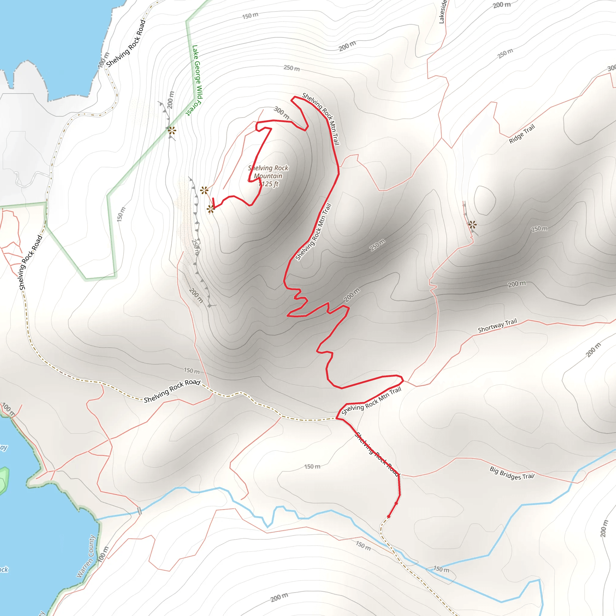 Shelving Rock Mountain Trail mobile static map