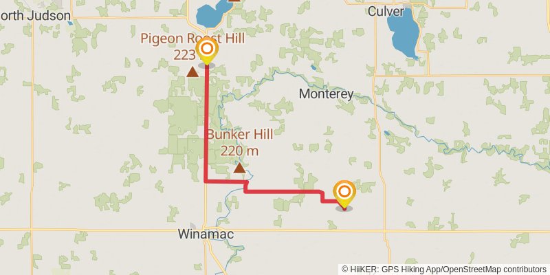 American Discovery Trail North Route - Indiana stage 13 Map