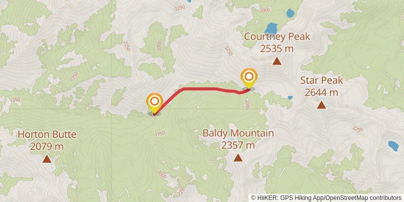 Indianhead Basin Trail via West Fork Buttermilk Trail stage 3 Map