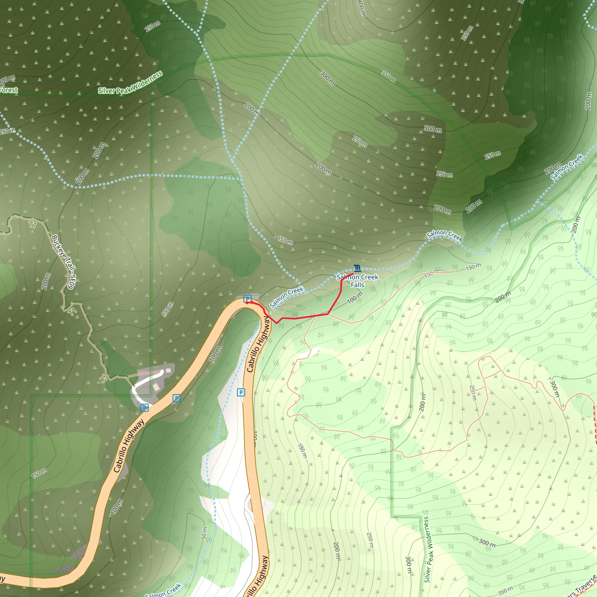 Salmon Creek Falls mobile static map