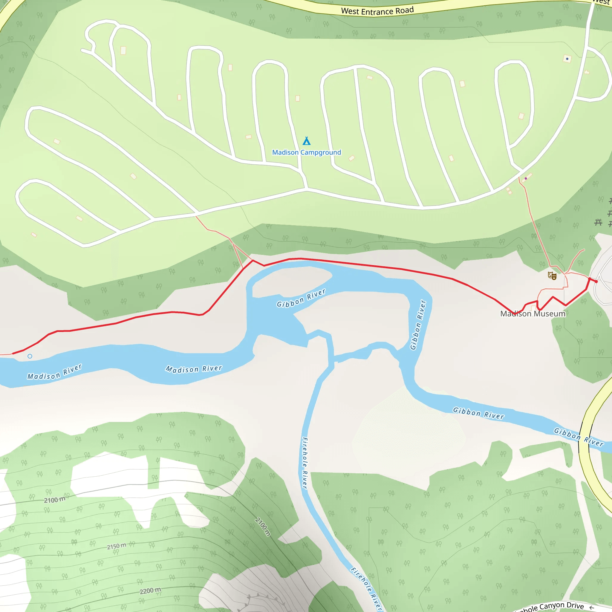 Madison River and Gibbon River mobile static map