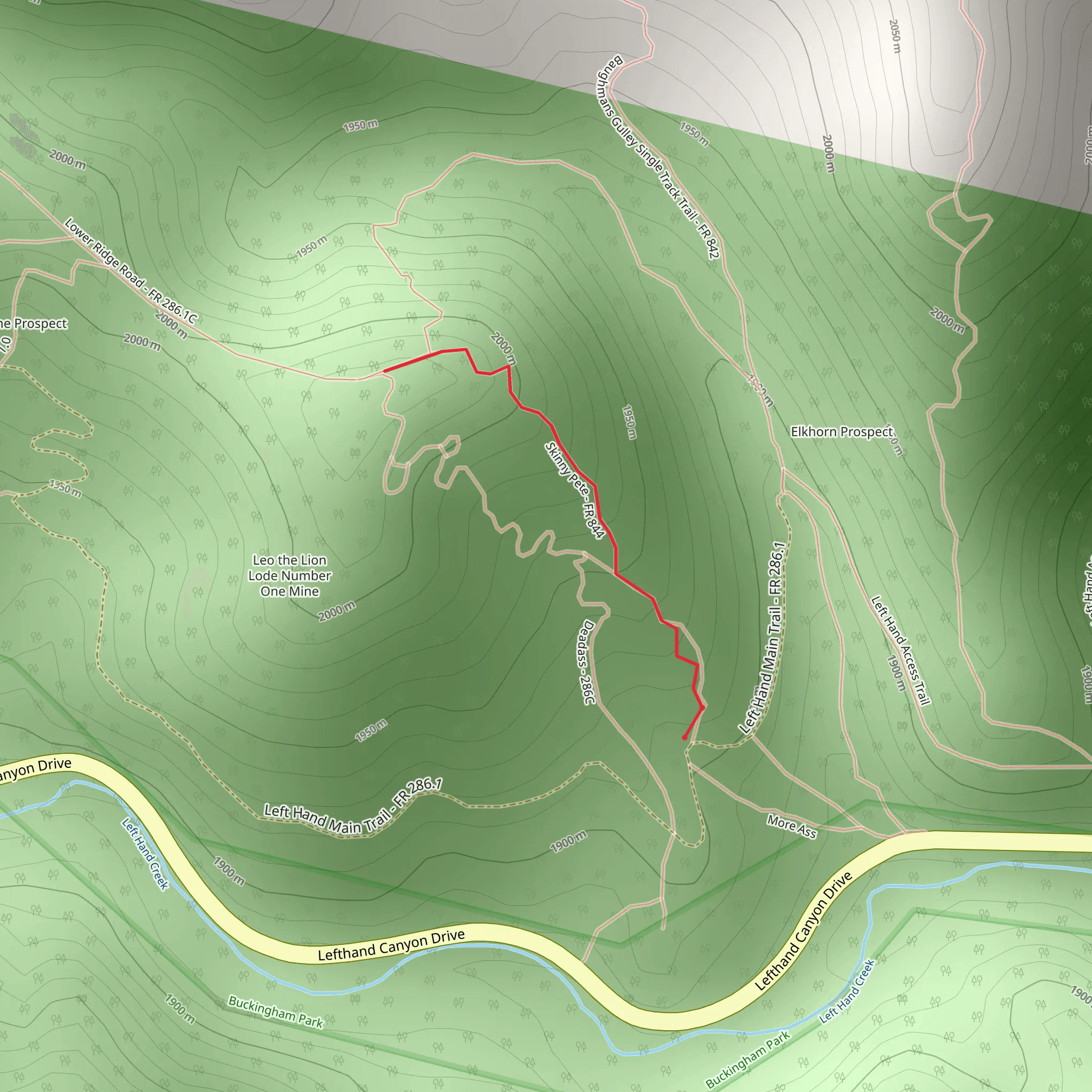 Lower Ridge Single Track Trail mobile static map