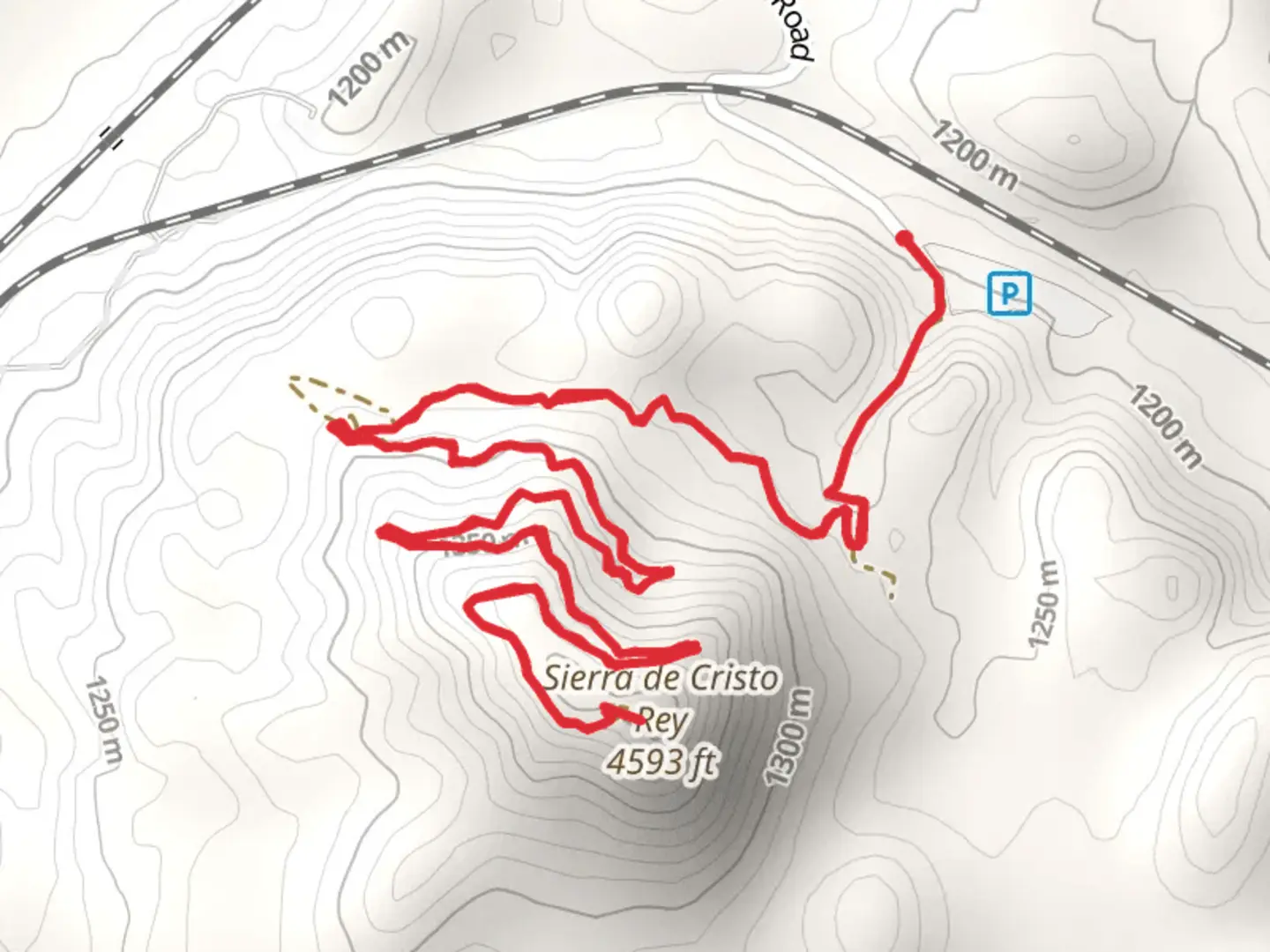 An image depicting the trail Sierra de Cristo Rey and its surrounding area.