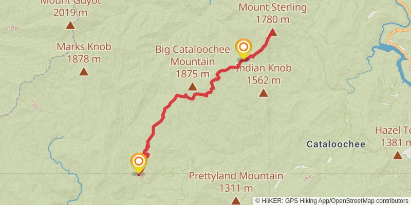 Mount Sterling Ridge via Beech Gap Trail stage 3 Map