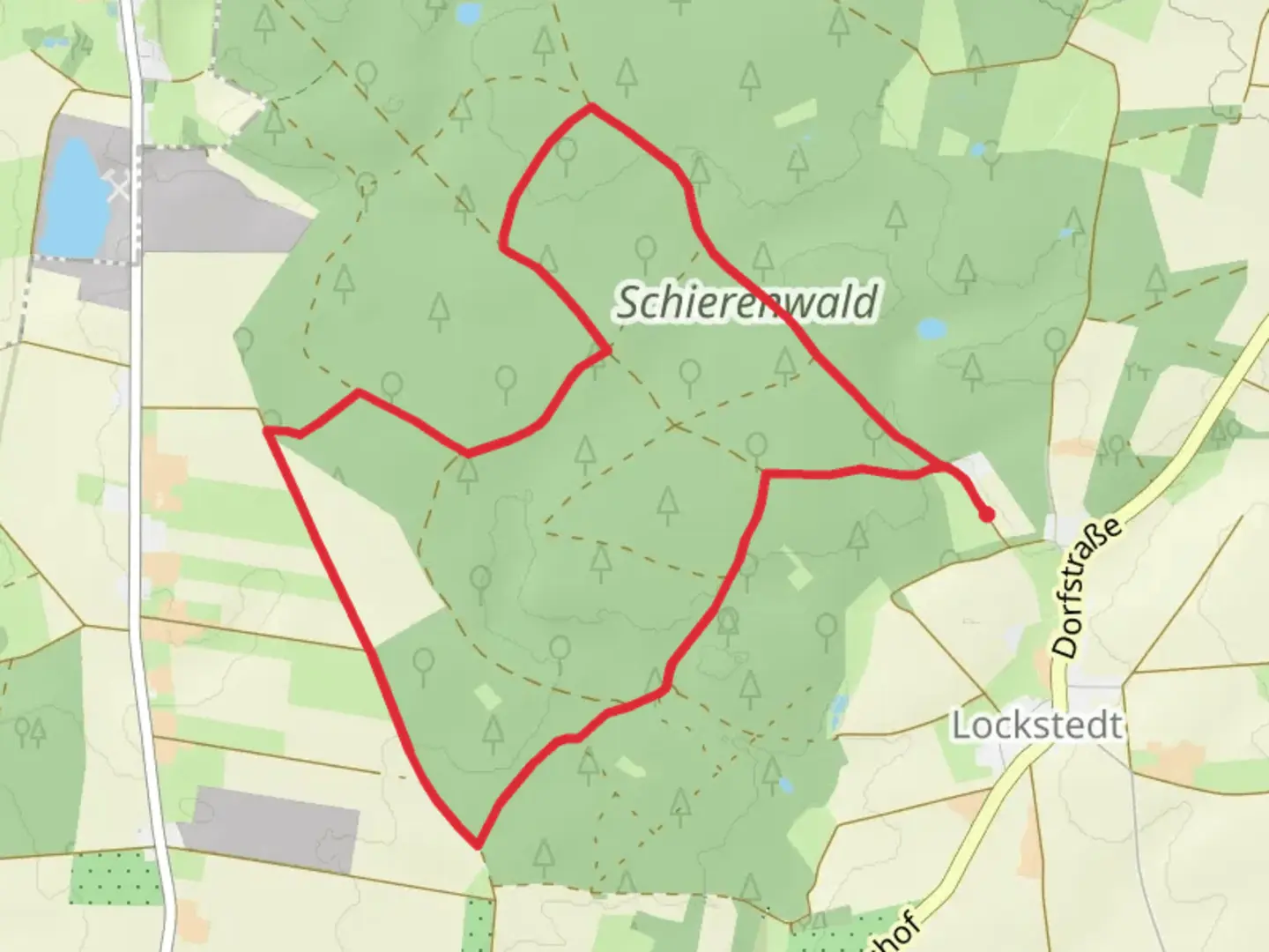 An image depicting the trail Schierenwald Loop and its surrounding area.