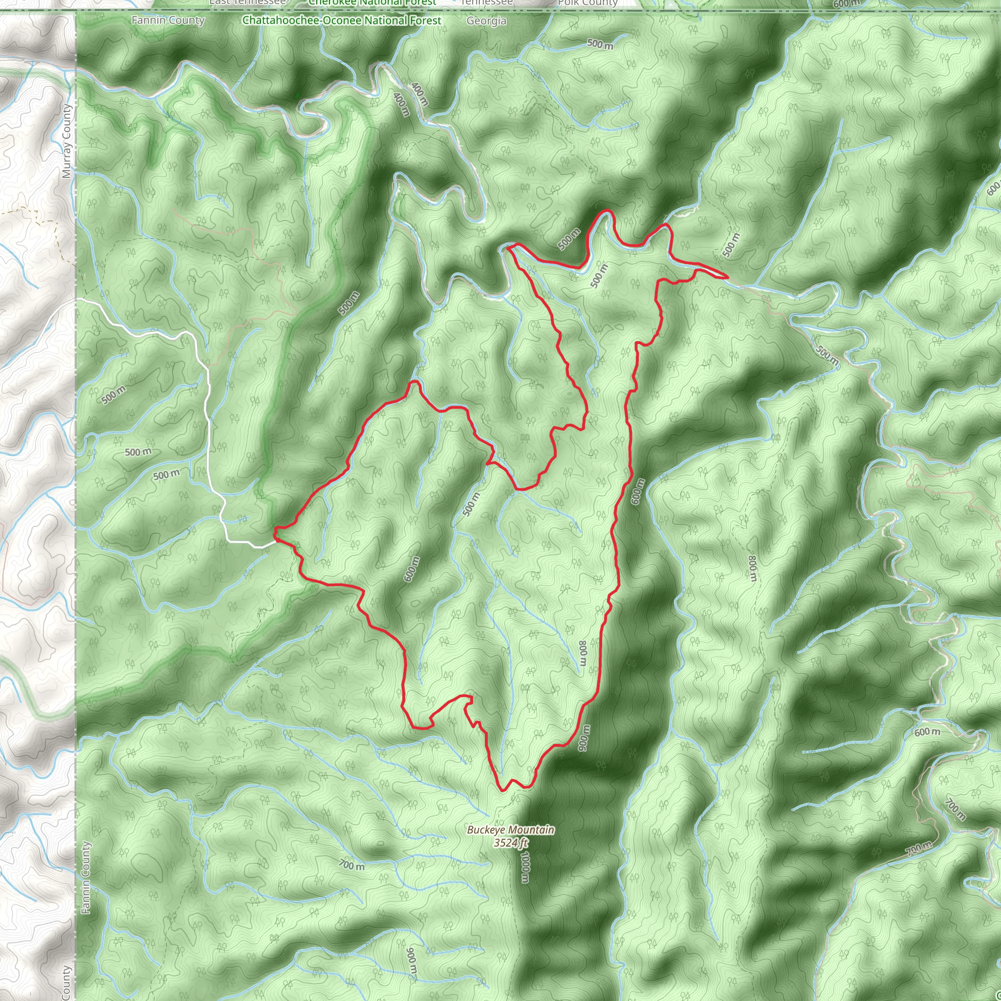 Rice Camp, Jacks River and Hickory Ridge Loop mobile static map