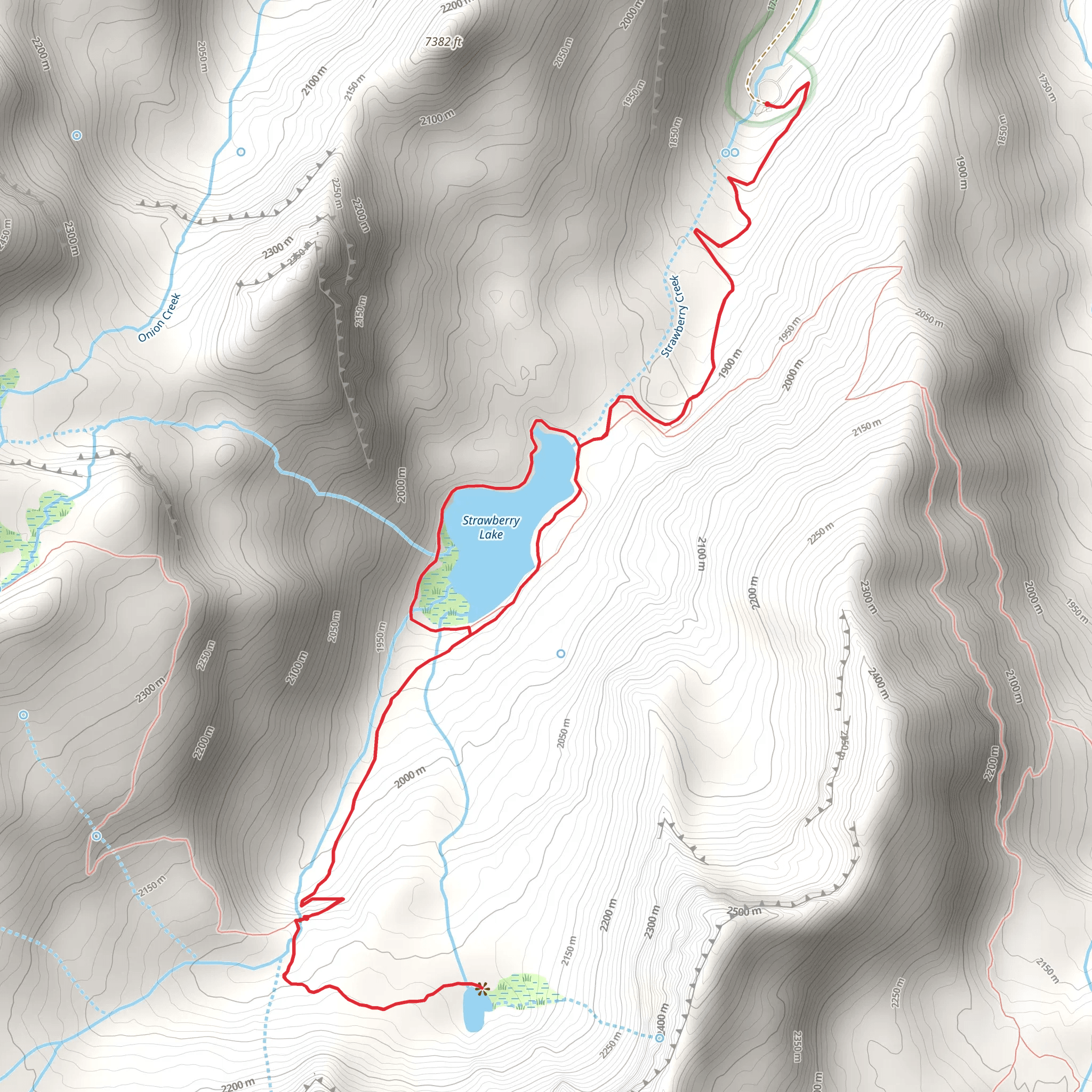 Strawberry Lake via Strawberry Basin Trail mobile static map