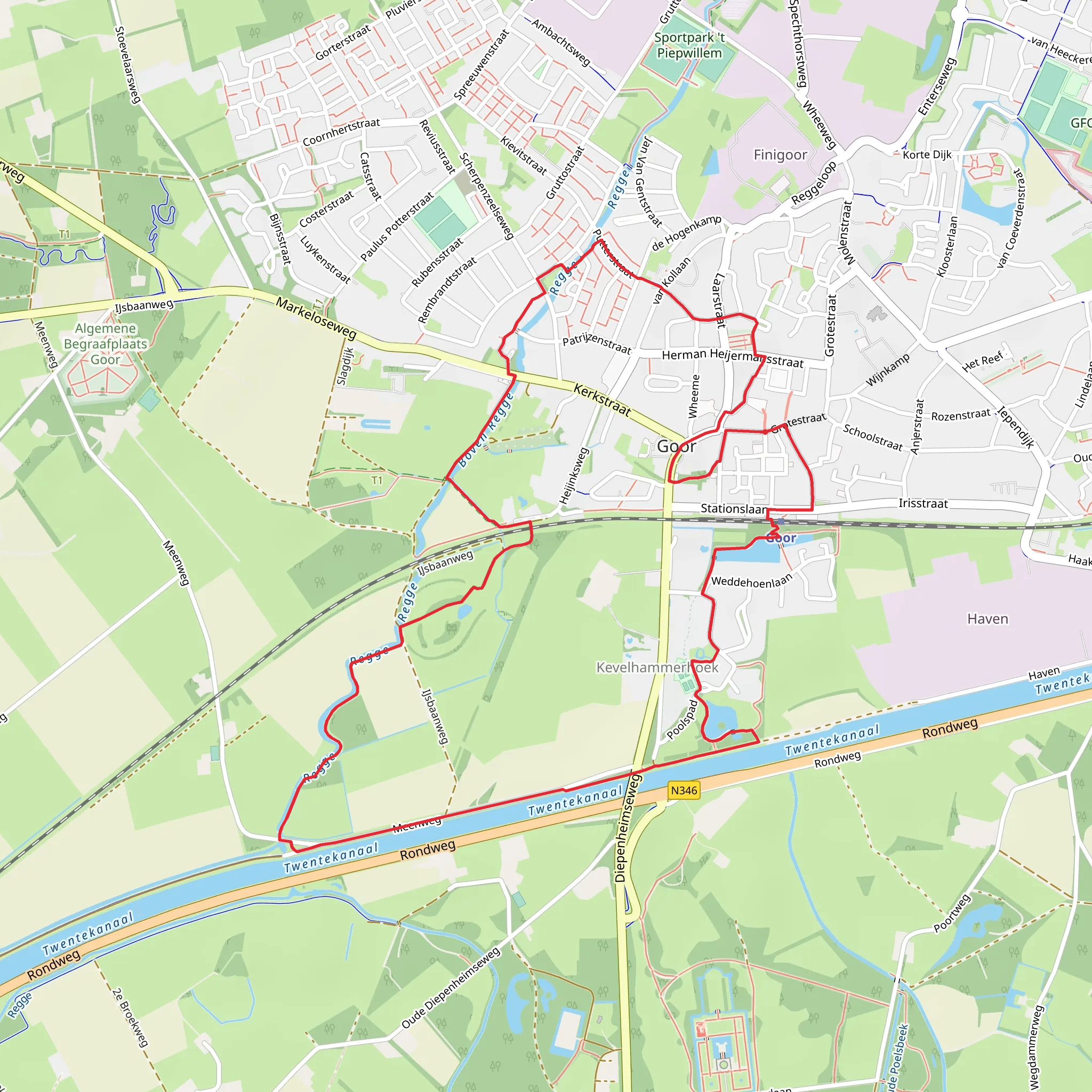 Reggepad and Vijverpad Loop mobile static map
