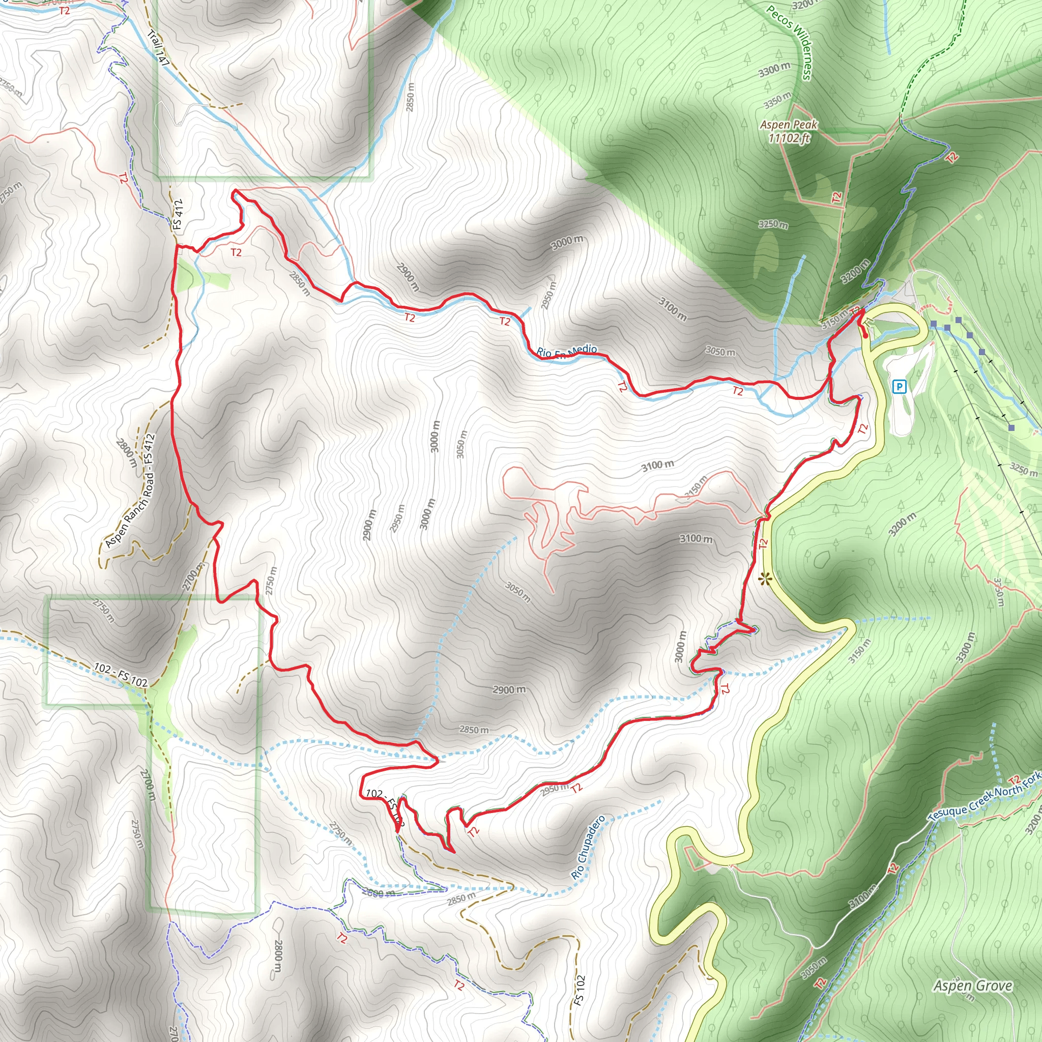 Rio en Medio - Winsor Loop Trail mobile static map