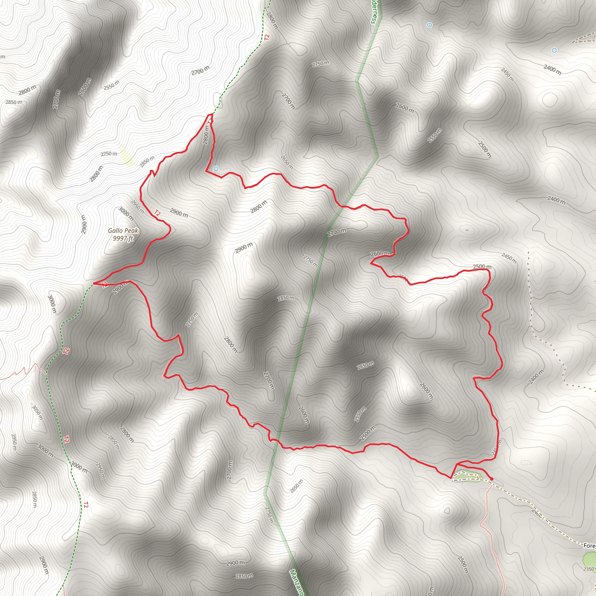 Spruce Spring and Red Canyon Loop Trail mobile static map