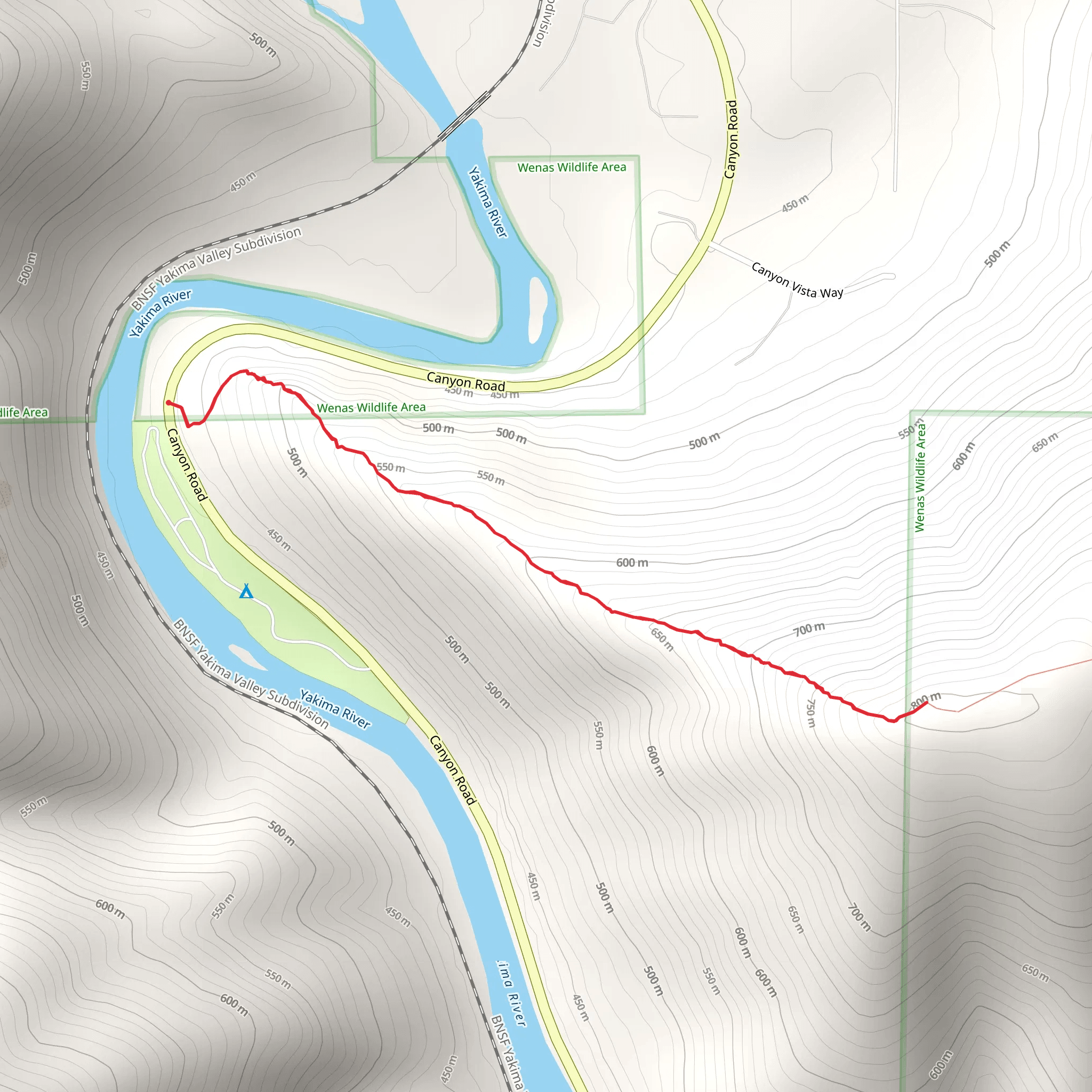 Manastash Ridge Canyon Trail mobile static map
