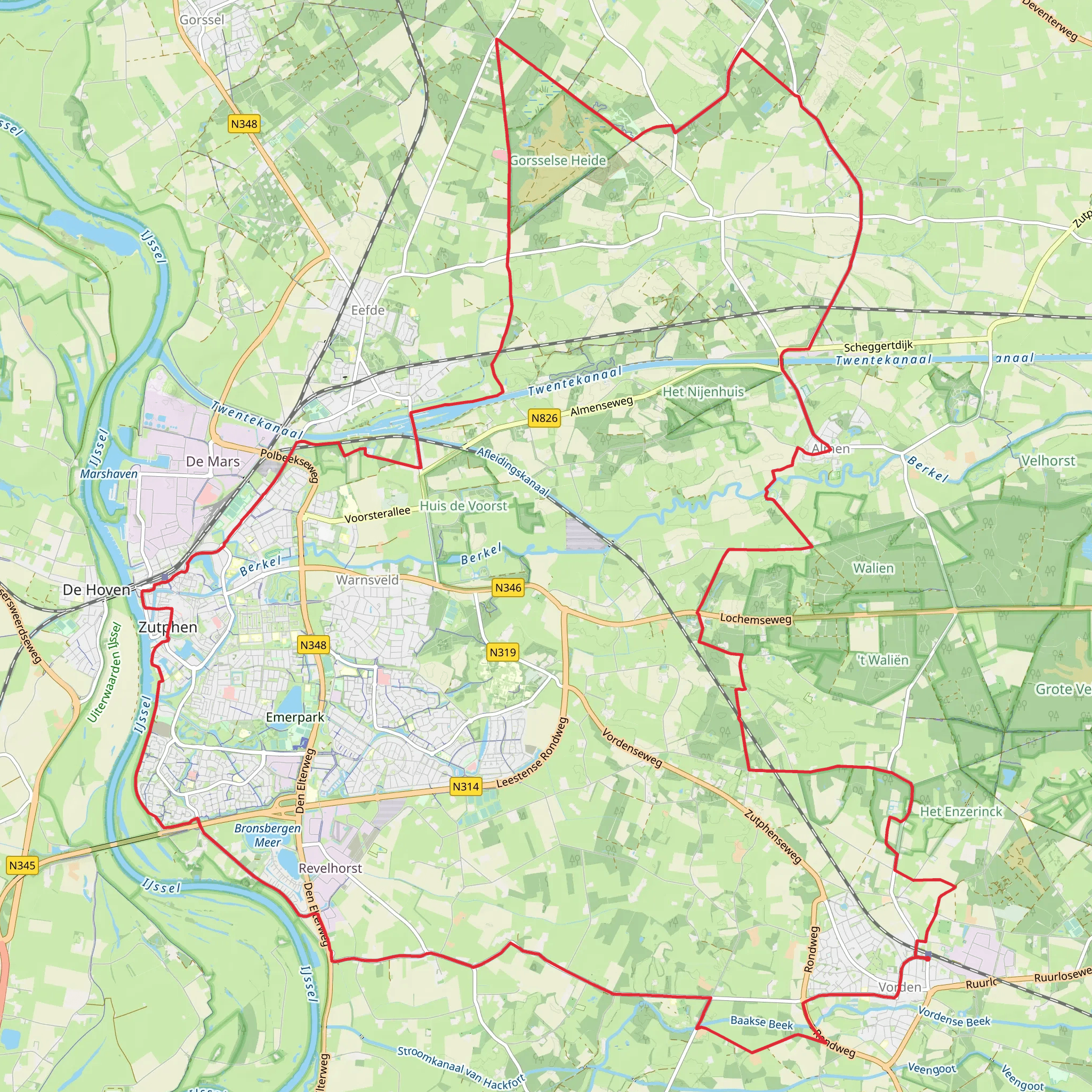 Kasteel Den Bramel, Gorsselse Heide and Kasteel Hackfort Loop mobile static map