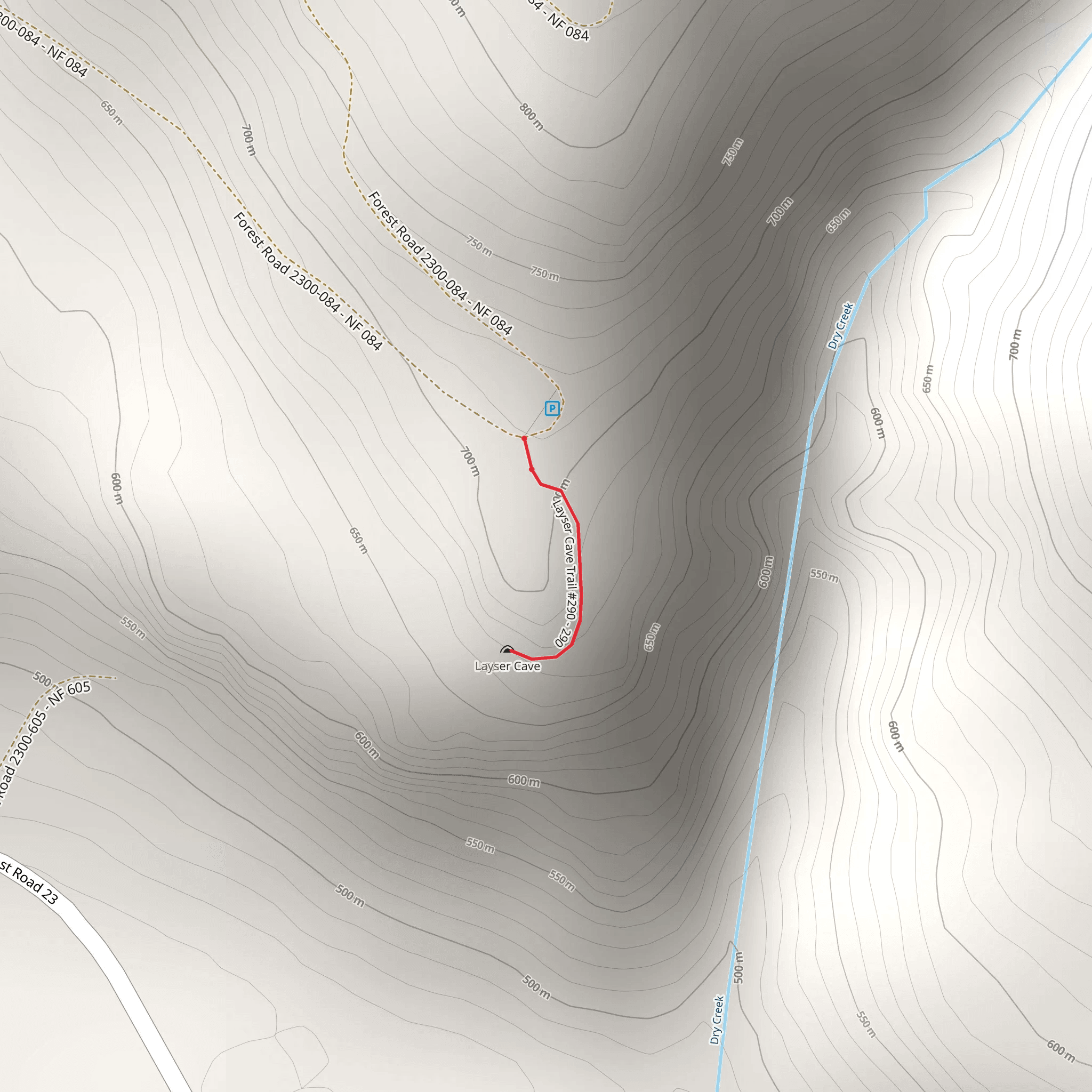 Layser Cave Trail mobile static map