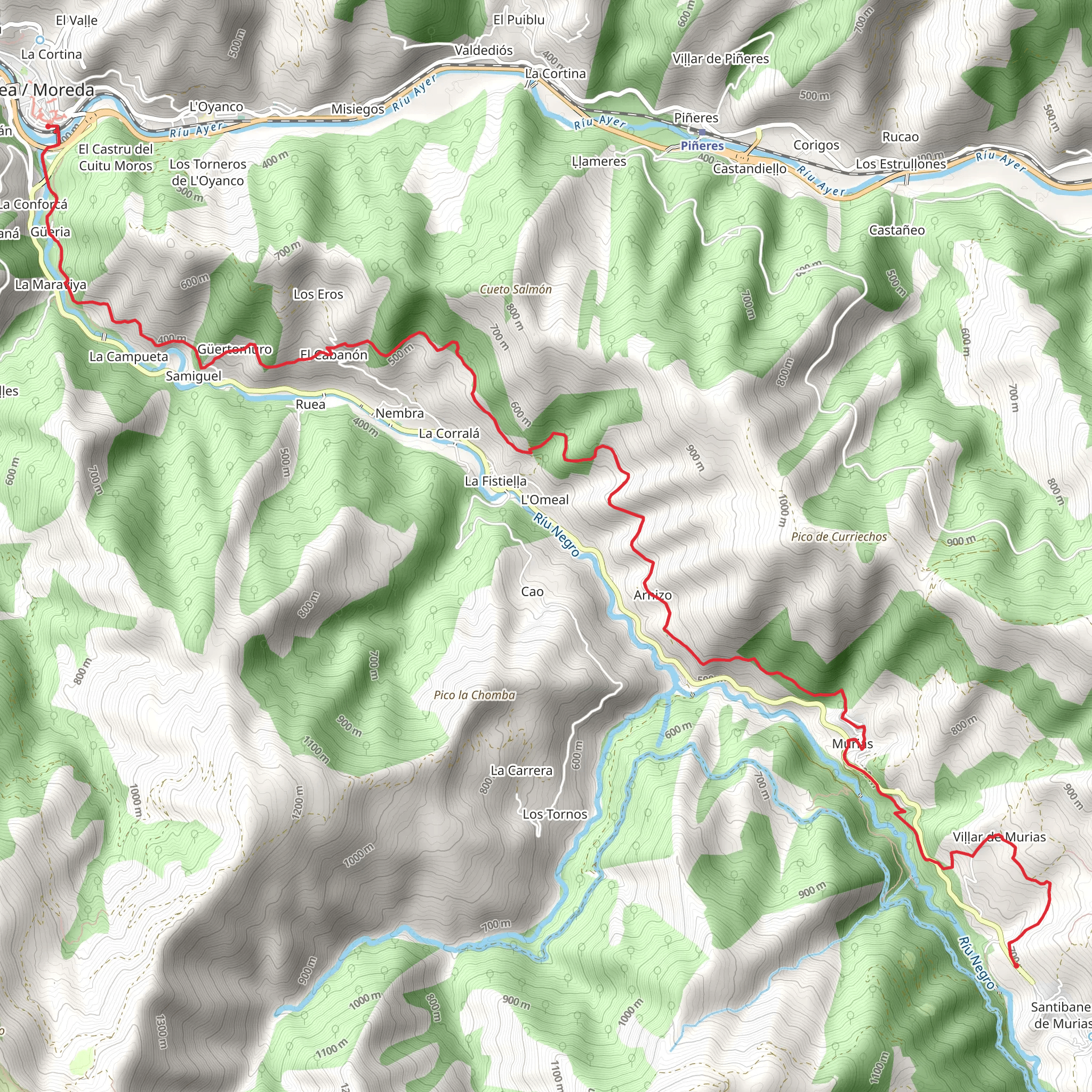 Route of the Sources- Valley of the Negro River PR AS 133 mobile static map