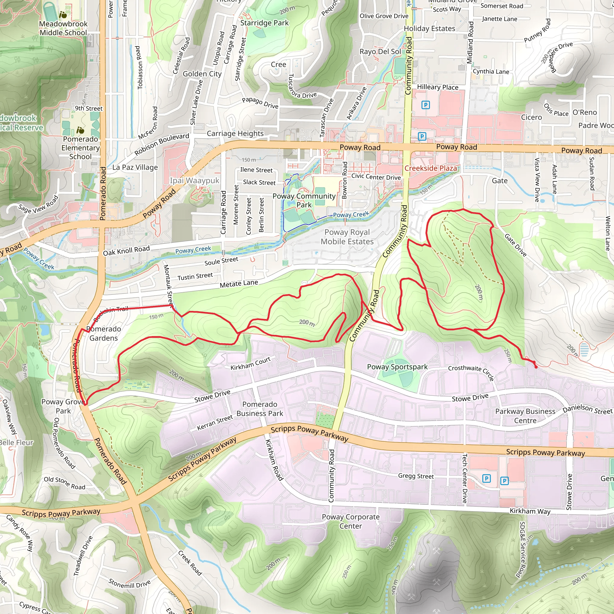 South Poway Loop Trail - Long mobile static map