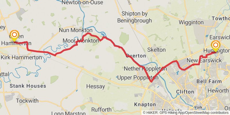 Blackpool to Bridlington - York stage 9 Map