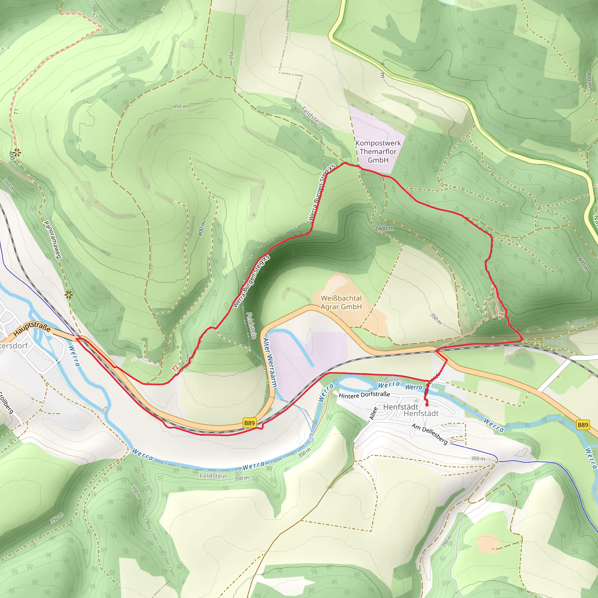 Werratal-Radweg and Werra Burgen Steig Loop mobile static map