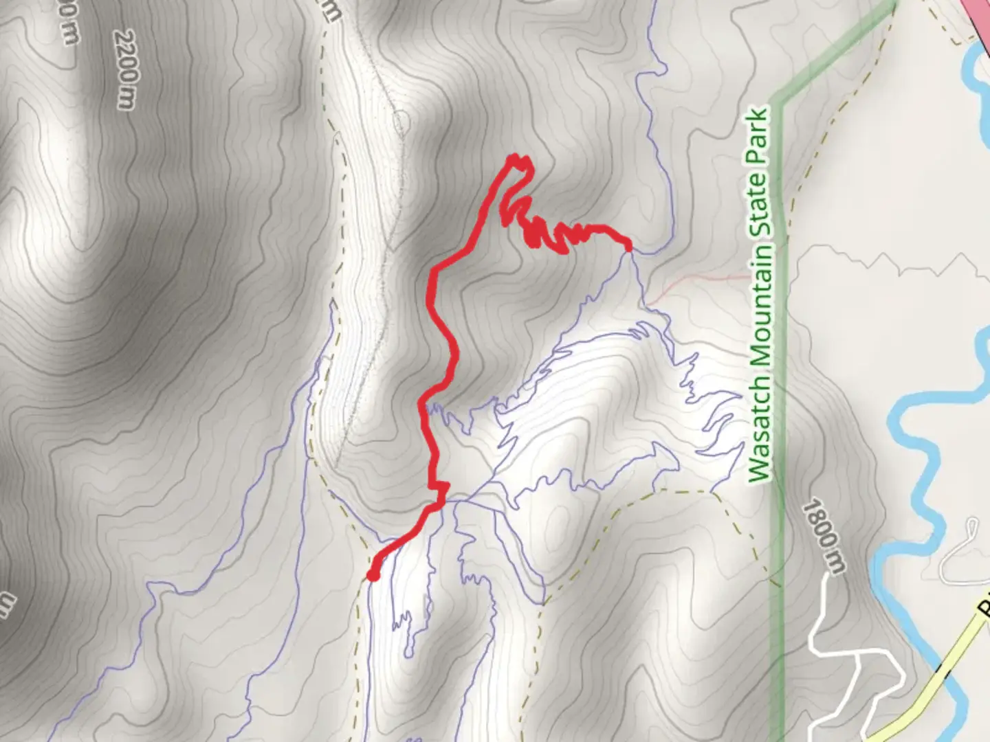 An image depicting the trail Gobblers gulch and 1000 Turns Walk and its surrounding area.