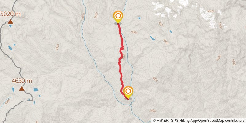 Yuksom - Goecha La Trek stage 2 Map