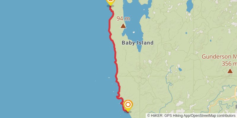 PNWT - The Pacific Coast Olympic Wilderness stage 2 Map
