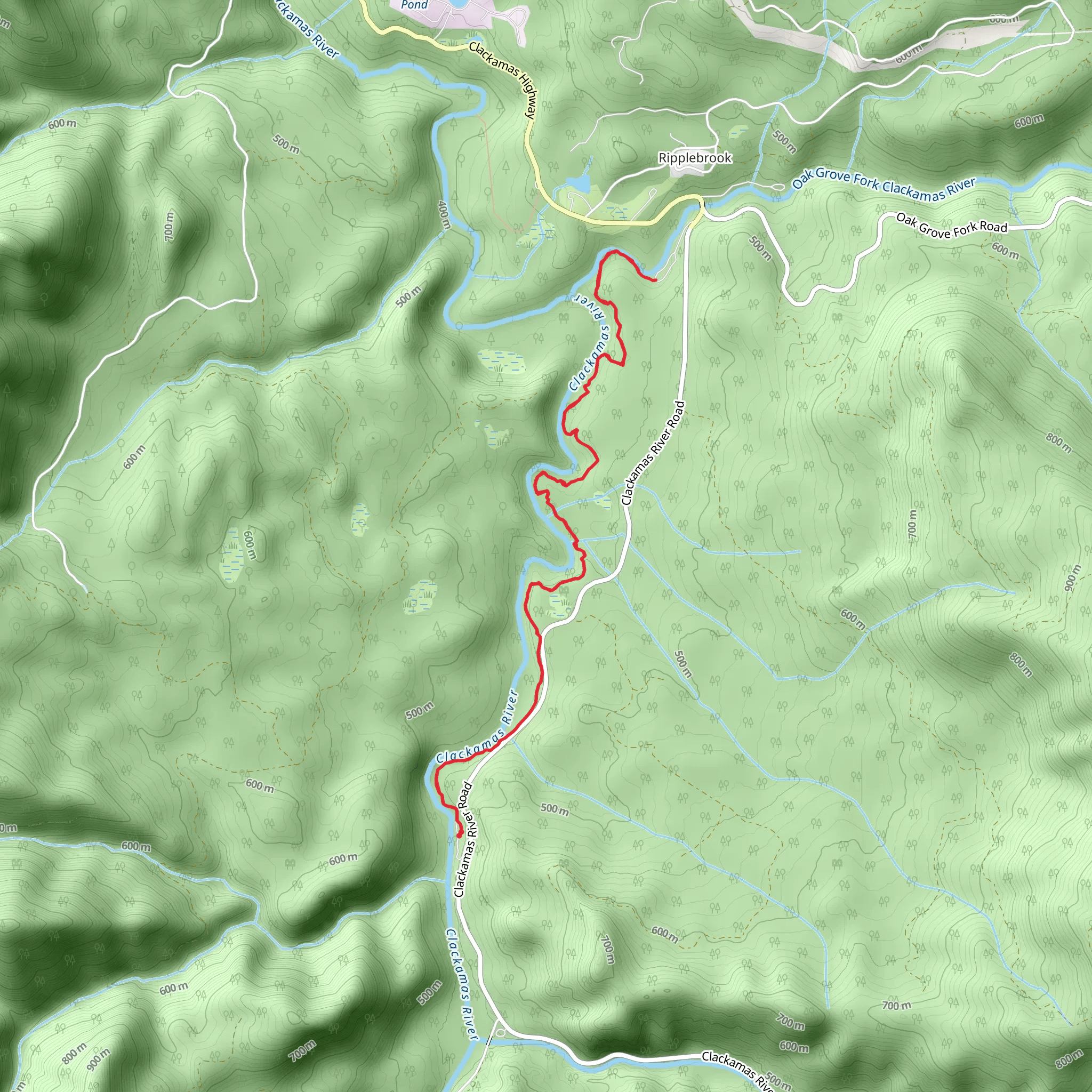 Clackamas River - Riverside Trail mobile static map