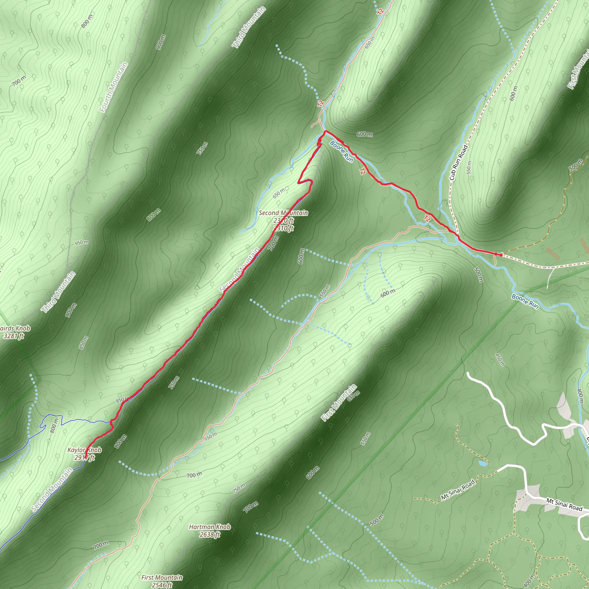 Second Mountain Trail mobile static map