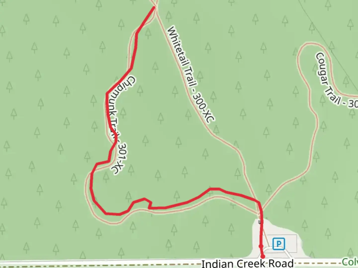 An image depicting the trail Geophysical - Chipmunk Trail and its surrounding area.