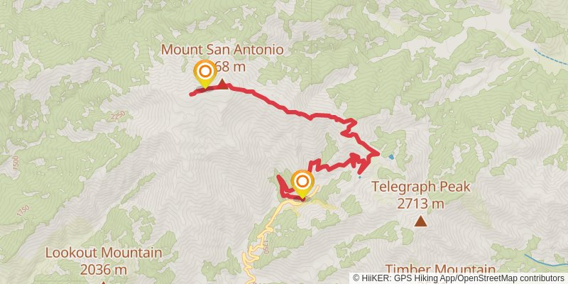 Mount Baldy via Devil's Backbone Trail stage 2 Map