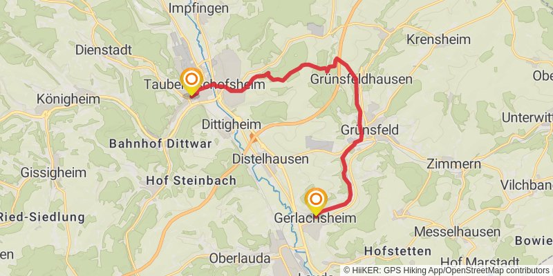 Jakobsweg Main-Taubertal stage 5 Map